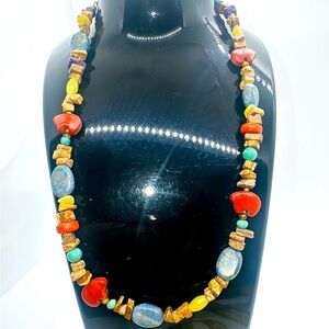 Vintage Carolyn Pollack Relios genuine gemstone and figural 925 necklace​​